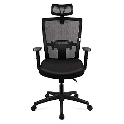 mfavour Chaise de Bureau Pivotante Siège Confortable Fauteuil Ergonomique, Hauteur Apui-tête Soutien Lombaire Dossier Règalable - Charge Max. 100kg
