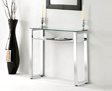 Due-Home 2454140031 - Mueble de recibidor benetto - Color - Cromado-Blanco