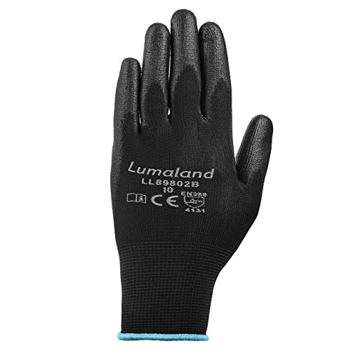 Lumaland leichte Nylon Strickhandschuhe EN 388 4131 Arbeitshandschuhe 10 Paar verschiedene Größen XL - 2