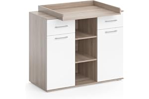 Vicco Wickelkommode Leonie, Sonoma/Weiß, 113 x 100 cm