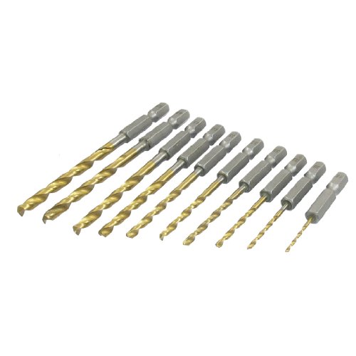10 in 1 Zylinderschaft, HSS 1 mm bis 5 mm Twist Bohrer Set Messing