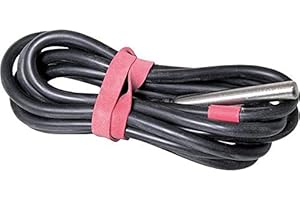 Ritzer by RESOL FKP6 PT1000 - Sensor de temperatura/colector (6 mm de diámetro x 50 mm de largo, cable de 1,5 m (cable de silicona/negro), rango de temperatura de -50 a +180 °C, número de artículo del