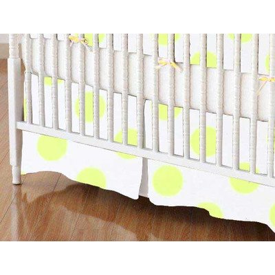 SheetWorld - Crib Skirt (28 x 52) - Neon Yellow Polka Dots - Made In USA by sheetworld