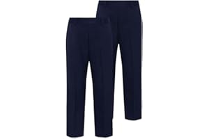 Integriti Schoolwear 2PK Boys School Trousers Comfort Fit Black Charcoal Grey Navy Blue Elasitcated Waist Age 3-16 Years