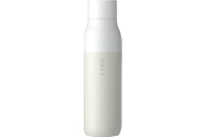 LARQ PureVis 500ml - Botella de agua de acero inoxidable con aislamiento, purificador de agua UV y premiado diseño | 24 horas fría o 12 horas caliente | 2 Años de Garantía, Granite White