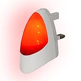 RED Automatic LED Night Light Dusk 2 Dawn LED Sensitive, White, Plug in