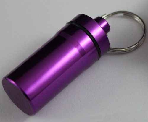 Preisvergleich Produktbild Schlüsselanhänger, großer Behälter, Purple / Lila, zB als Pillendose, Geldscheine, Teststreifen, Pillenbox, Tablettendose