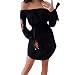 Produktbild Selou Damen Sexy applizierter Minirock aus Schulter Ein Schulter Verbandkleid Party Cocktail Minikleid Chic Gestickter dünner Rock Rosa weißer Schwarzer Verkaufsrock sommerröcke Knielang Sommerrock