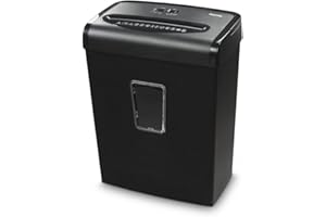 Hama Aktenvernichter Einzug Aktenvernichter professionell Home Office (Partikelschnitt, Schredder, elektrisch, 8 Blatt Papier, Kunststoff Schredder, 20 Liter Papierkorb, Sicherheitsstufe 5 DSGVO)