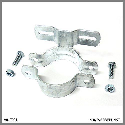 Schild, Befestigung, Halterung, Schelle, Schilderschelle für Rundrohr, Rohrschelle, Ø 60 mm Rohr