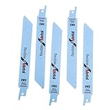 ENET 5pcs S922BF 150mm Lames de Scie Sabre Alternatif a vu Lames de Coupe métal pour Bosch