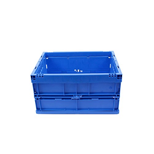 KLAPPBOX 20 LITER, kleine, stabile Faltbox Made in Germany, Kunststoff Transportkiste TÜV-Zert., Plastikbox, Transportbox, 40x30x22 cm, max. 25kg, Blau - 7