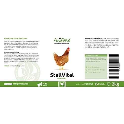 AniForte Stall Vital Granulat 2 kg – versch. Größen – für verbessertes, keimfreies Stallklima- Naturprodukt für Hühner - 2