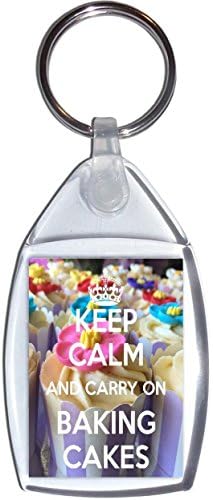 Keep Calm and Carry On Baking Cakes - Keyring