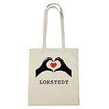 lokstedter weg 1 10 Liter JOllify LOKSTEDT Umwelttasche Jutetasche B127jute - Farbe: natur: Hände Herz