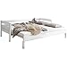 Produktbild Lomado ausziehbares Funktionsbett x25CF Buche massiv weiß lackiert  Liegefläche 2 x 90x200cm  Jugendbett Gästebett Einzelbett Doppelbett