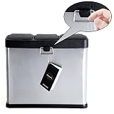 Songmics Abfalleimer Mülleimer mit Inneneimer Mülltrennsysteme Treteimer Edelstahl 24 L (3 x 8 L) LTB24L - 6