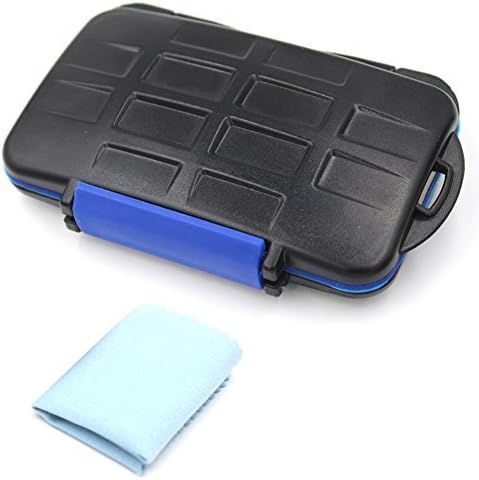 Gonine Water-Resistant Memory Card Cases,SD SDHC SDXC Compact Flash CF Protector Storage Cover, Can Holder 12 Slots for 8 Pcs SD and 4 Pcs CF Cards