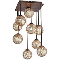Paul Neuhaus Greta plafón óxido 9 x G9/40 W 9 focos lámpara colgante