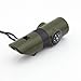 Price comparison product image Owfeel Large Military Green 7 in 1 Outdoor Survival Whistle with Compass, Thermometer, Reflector Mirror, Magnifying Glass, LED flashlight and Storage