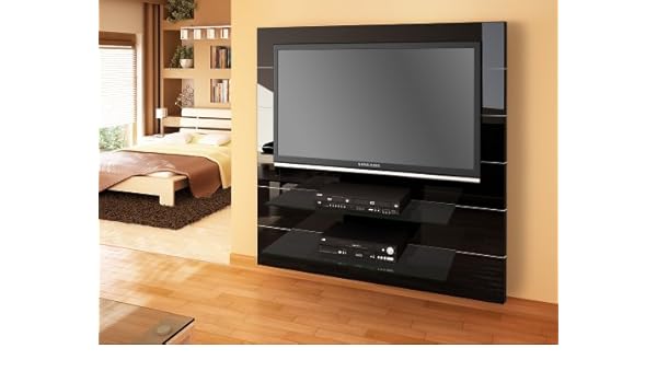 Tv Wand Panorama 2 Wandkonsole Wandpaneel Wandhalterung Super Hochglanz Schwarz Hochglanz Amazon De Kuche Haushalt