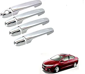 Kozdiko Chrome Handles Door Latch Cover Set of 4 Pcs for Honda Idtec City (2014-Present)