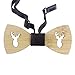Produktbild Tajie Mens Boys Aushöhlen Geschnitzt Elch Deer Holzbowtie Einstellbare Weihnachten Krawatte