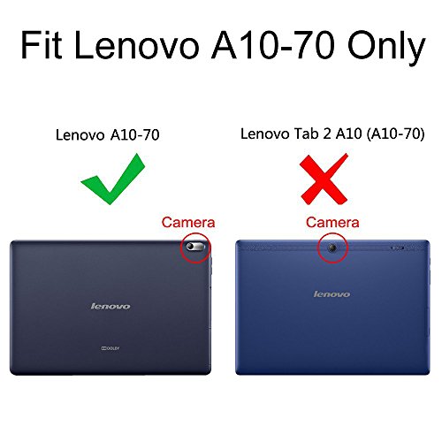 Fintie Lenovo A10-70 Folio Hülle Case Tasche Etui mit Auto Schlaf / Wach Funktion für Lenovo IdeaTab A10-70 25,7 cm (10,1 Zoll HD-IPS) Tablet – Schwarz - 2