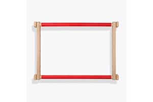 Luca-S SRL Needlework Frame, Embroidery Frame with Clips, Cross Stitch Frame, Tapestry Frame, Stitching Frame (30 x 40 cm), Beige/Red,11.8' x 15.8'