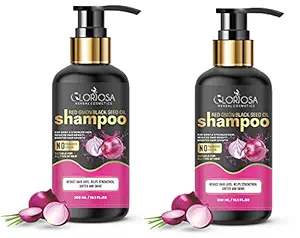 GLORIOSA HERBAL COSMETICS Red Onion Hair Fall Shampoo, with Onion Oil & Plant Keratin 300ml (Pack of 2)