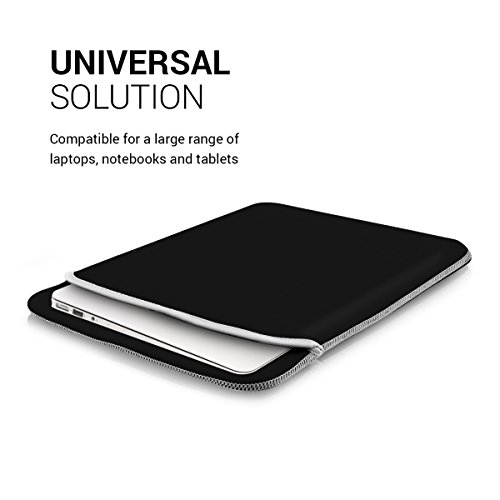 kwmobile Laptoptasche Neopren Sleeve für 15″ 15,6″ Laptop / Ultrabook – Notebook Tasche Schutzhülle Laptop Case Hülle in Schwarz – z.B. geeignet für Apple, Samsung, Lenovo, Asus, Huawei - 3
