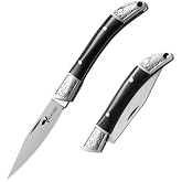 Valkyrie Mini &Ccedil;elik İşlemeli Katlanır Outdoor Cep Bı&ccedil;ağı &ndash; Şık Tasarım, Taşıması Kolay Ahşap Siyah