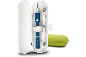 meilinkeji Plastic Electric Toothbrush Travel Case for Oral-B Pro Series, 2 Packs (White&Green)