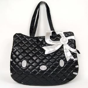 Hello Kitty Head Shaped Tote Shoulder Bag Black (L x W x H -15.7" x 4.7" x 12.6" (40 x 12 x 32 cm) Baby / Child / Infant / Kid
