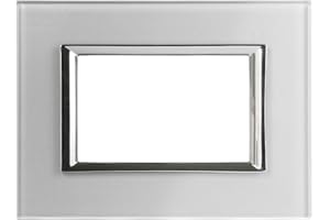 CILIA 1/2/4/10 Pezzi Placca Vetro Temperato 3 Moduli Compatibile MATIX E, Supporto 503-4 Colori per Ristrutturazioni Domestiche/Industriali (1, Grigio)