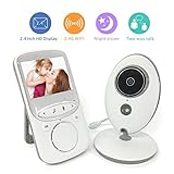 -Aktueller Baby-Videomonitor: 2,4-Zoll-LCD-Farbdisplay, verbesserte 2,4-GHz-FHSS-Technologie - Bietet hochauflösende und stabile Streaming-Konnektivität ohne Interferenzen. Die Babyeinheit ist einen Meter vom Kind entfernt und kann den gesamten Körper des Kindes sehen.
