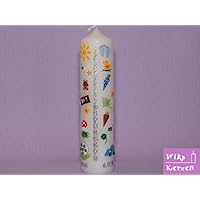 Geburtstagskerze Geburtstagskerze Geburtskerze Lebenskerze Nr.2 25x6 cm Alle Motive 100% Handgefertigt