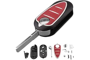 KUYUANSU Funda para Llave de Coche de 3 Botones sin Cortar, Plegable y abatible para Alfa R0me0 Mito Giulietta 159 GTA