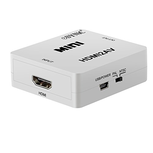 HDMI zu AV Konverter – HDMI zu Composite Wandler bis 1080P HDMI auf RCA AV 3RCA CVBS Video Audio R L Adapter mit USB Kabel für Aufladung für Xbox Xbox360 Blu-ray SKY HD VHS VCR DVD DVR PAL/NTSC Videoausgangssignal – Weiß - 6