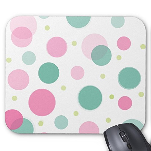 Rosa und Grün Polka Dots Muster Design Gaming Computer Maus Pad Büro Mauspad Stil