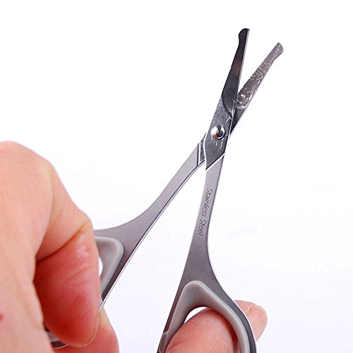 mlmsy Gesichtsbehaarung Schere Sicherheit Abgerundete Spitze Gesichtsbehaarung Schere Personal Care Borte Beauty Tools für Augenbrauen Wimpern Nase Haar Ohr Haar Schnurrbart, Round Tip - 4