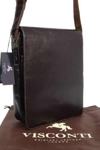 Organizer-Umh  ngetasche aus Leder von Visconti  18410  - Mokka Bruan - GR    E  B  25 H  30 T  7 cm