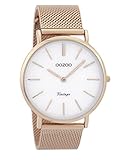 Oozoo Vintage Damenuhr Metallband 40 MM Weiss Perlmutt/Rose/Rose C9364