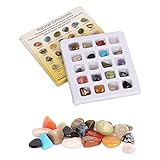 Kaket Chakra Healing Crystals Stones With Gift Box 20 Pcs Set, Natural Crystals And Gemstones Healing, Pocket Palm Reiki Healing Stones For Beginner Anxiety Relief Meditation Yoga Relaxation