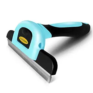 Deshedding Tool & Pet Grooming Tool For Small, Medium & Large Dogs + Cats, With Short to Long Hair. Dramatically Reduces Shedding In Minutes GUARANTEED!