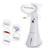 【 De alto efficiency para diferentes sustancias】 - la sustancia vapor máquina dispone de 920 W de potencia, para constante y abundante vapor, listo en sólo 20 segundos, a planchar, limpiar, a esterilizar, arrugas o quitar el polvo, adecuado para seda, nylon, poliéster, pelusas, lana, algodón, lino, y más, colorea en poco tiempo limpia, plana y los restos ropa, colchón, ropa de cama, colchones, alfombras, cortinas, etc.