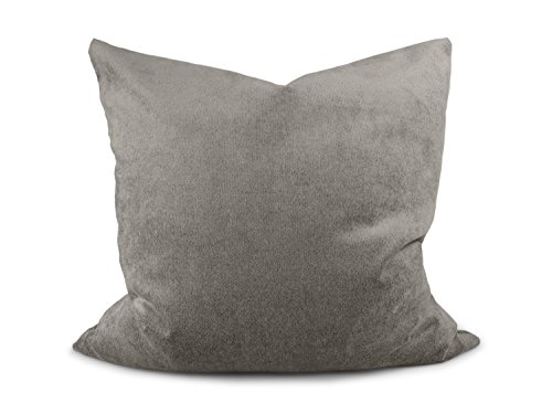 Hochwertige Kissenhülle mit samtig-weichem Chenille-Touch und dezentem Design – erhältlich in 14 modernen Farben und 3 verschiedenen Größen, 60×60 cm, silber - 2