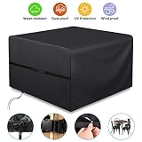 RATEL Couverture Bâche de Protection de Table, Bâche Couverture Jardin pour Meuble Chaises Imperméable au Vent Housse Mobilier À Toute épreuve 420D Oxford Tissu Housse Salon de Jardin (120x120x74cm)