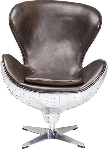 Preisvergleich Produktbild Kare 80235 Drehsessel Lounge, Dunkelbraun-Silber