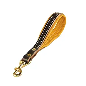 PetWorld Pet World Short Handle Leash with Nappa Padding and Solid Brass Hook